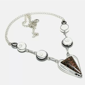 New Ocean Jasper and Shiva Eye Silver Necklace.